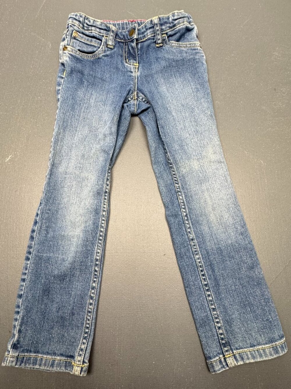 Hanna Andersson Girls Bootcut Style Jeans Size 120 Blue Stretch Denim Kids Pants
